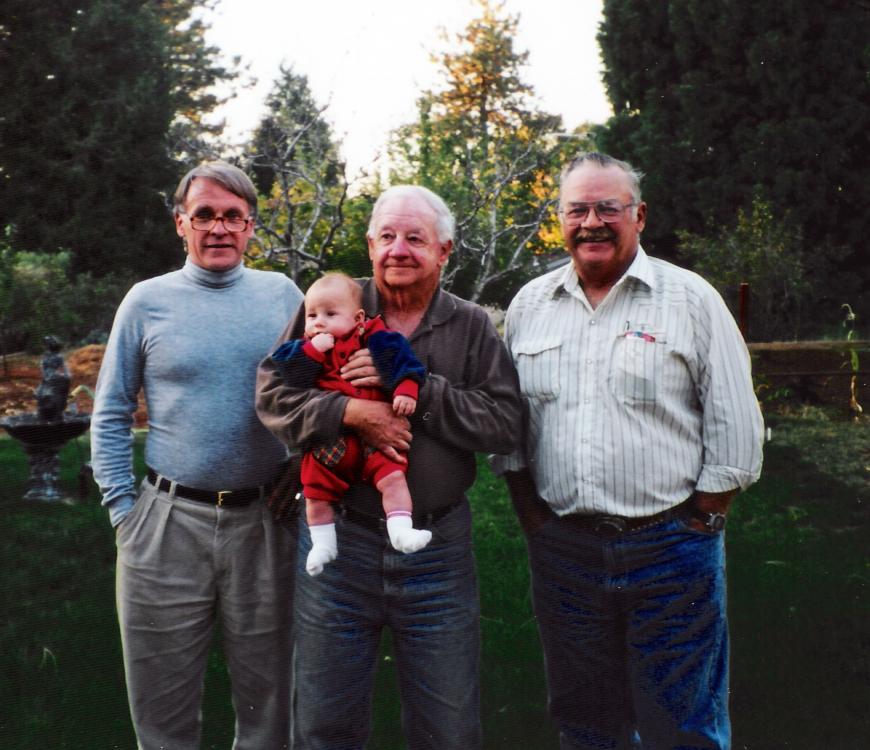 Dave, Dad and JR  Dad is holding Iain